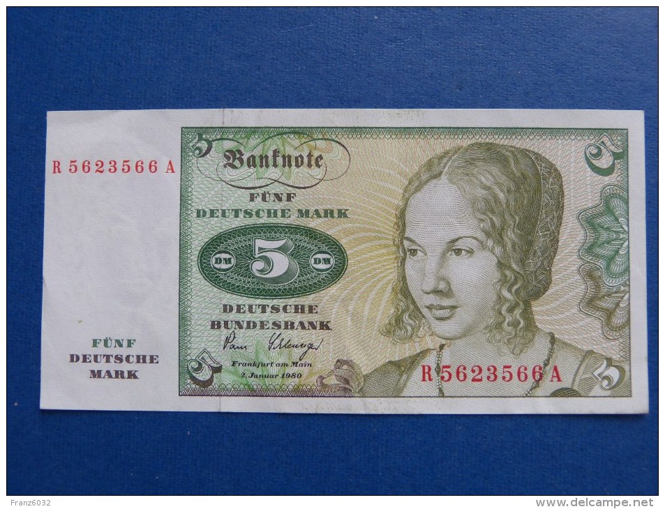 5,00 DM, 1980 Bankfrisch - 5 DM