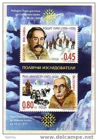 BULGARIE - 2005 - Polar Exlporer - Robert Peary And Amundsen Bl. MNH - Ungebraucht