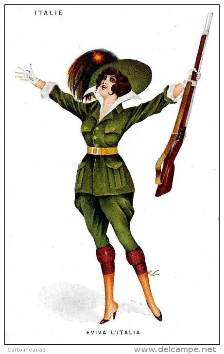 [DC2637] CPA - ITALIA - LE DONNE SOLDATO - Non Viaggiata - Old Postcard - Uniformi