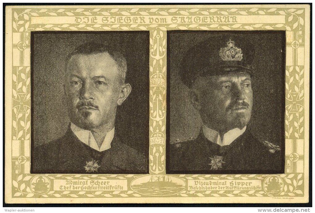 DEUTSCHES REICH 1915/16 3 Verschiedene Foto- Bzw. Künstler-Ak.: Admiral Scheer/Hipper Bzw. 2x Nur Scheer (1x... - Other & Unclassified