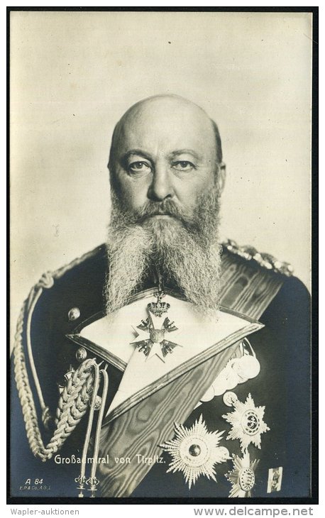 DEUTSCHES REICH 1915/16 3 Verschiedene, Monochrome Foto-Ak.: Großadmiral V. Tirpitz , Je Ungebr., 3 Belege... - Other & Unclassified