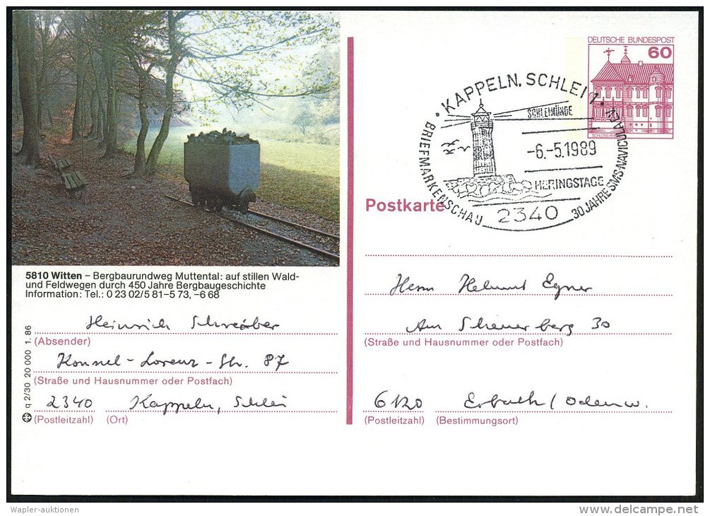 2340 KAPPELN,SCHLEI 1/ ..HERINGSTAGE.. 1989 (6.5.) SSt = Leuchtturm SCHLEIMÜNDE , Klar Gest. Inl.-Kt. - Other & Unclassified