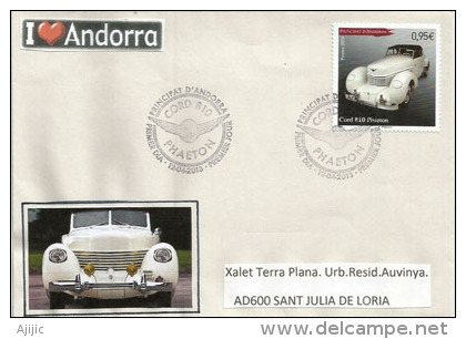 Automobile Americaine Cord 810 Phaeton  (‘The Single Most Beautiful American Car’), Obliteration PJ. - Storia Postale