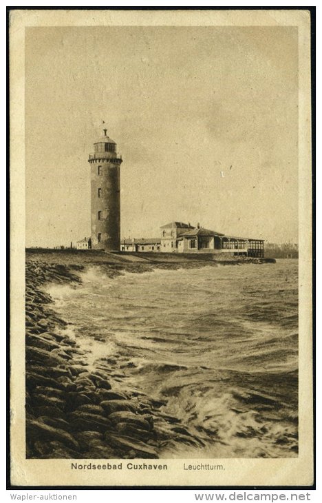 Cuxhaven 1918 (6.11.) Foto-Ak.: Leuchtturm , 1K-Segm.: NORDHOLZ/(KR. LEHE)/BAHNHOF, Späte Marine-Feldpost-Kt.! - Other & Unclassified