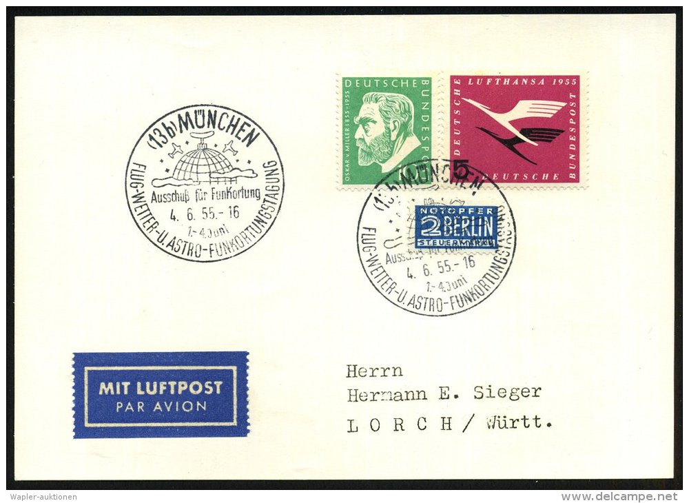 (13b) MÜNCHEN/ Auschuß Für Funkortung/ FLUG-WETTER-U.ASTRO-FUNKORTUNGSTAGUNG 1955 (4.6.) SSt =... - Other & Unclassified