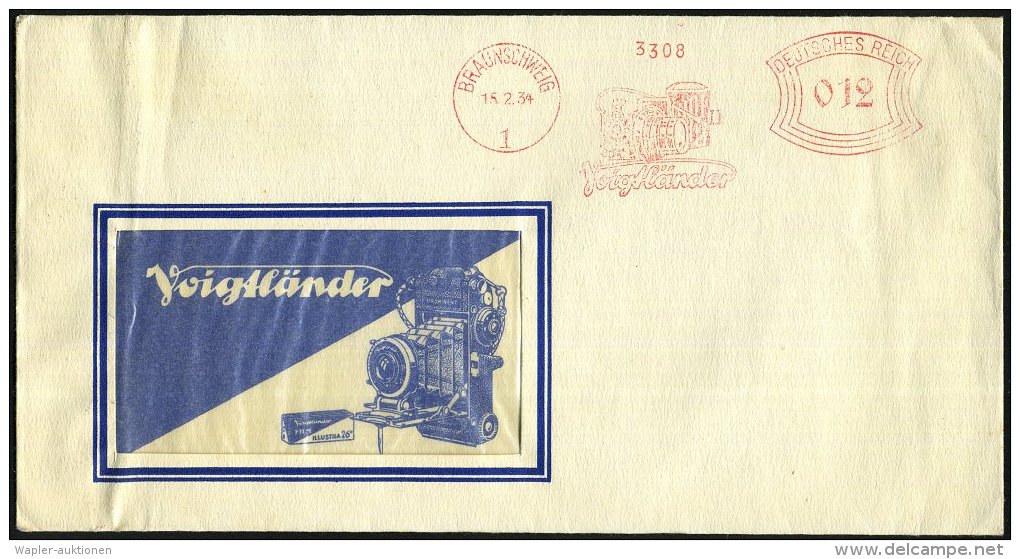 BRAUNSCHWEIG/ 1/ Voigtländer 1934 (15.2.) AFS = Spielreflex-Kamera Auf Reklame-Bf.: Voigtländer Mit... - Other & Unclassified