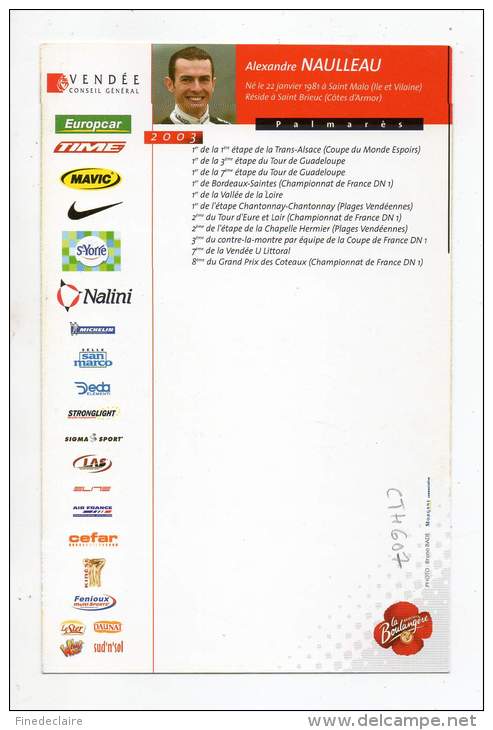 Cyclisme - La Boulangère 2003 - Alexandre Naulleau - Cyclisme