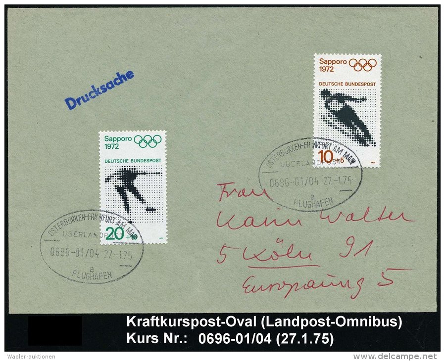 OSTERBURKEN-FRANFURT AM MAIN/ ÜBERLANDPOST/ 0686-01/ 04/ A/ FLUGHAFEN 1975 (27.1.) Oval-St. Klar Auf Inl.-Bf.... - Sonstige & Ohne Zuordnung