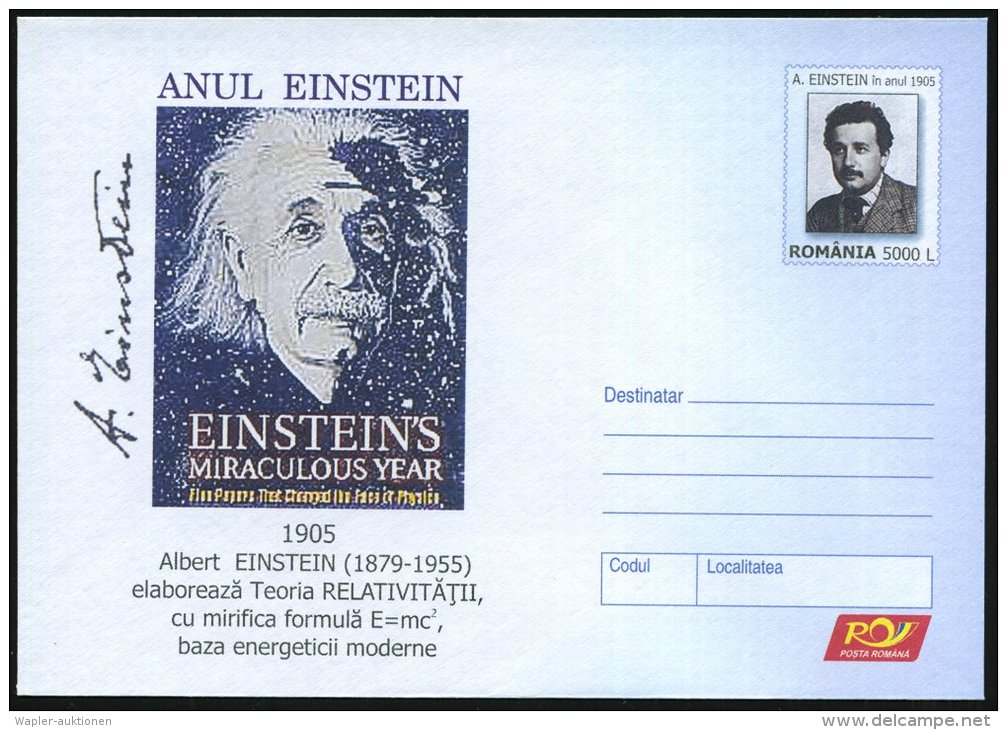 RUMÄNIEN 2005 5000 L. Sonder-U "Anul Einstein" = Einstein-Jahr = Einstein Vor Weltraum (u. Formel: E =... - Other & Unclassified