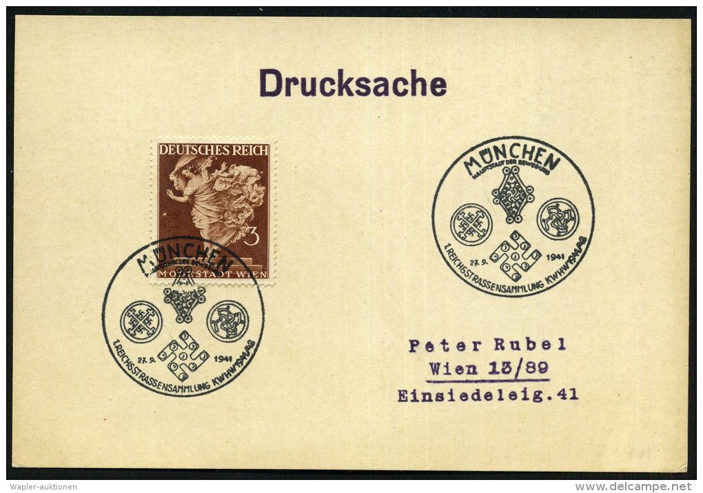 MÜNCHEN/ HDB/ 1.REICHSSTRASSENSAMMLUNG KWHW 1941-42 1941 (27.9.) Seltener SSt = Altgermanische Broschen Mit... - Other & Unclassified