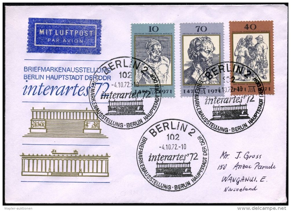 102 BERLIN 2/ Interartes&acute;72... 1972 (4.10.) SSt = Pergamon-Altar (Berliner Museumsinsel) 3x A. Kompl. Satz... - Other & Unclassified