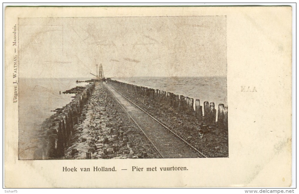 Hoek Van Holland, De Pier Met Vuurtoren LIGHTHOUSE - J. Waltman Maassluis C. 1904 U/b - Hoek Van Holland