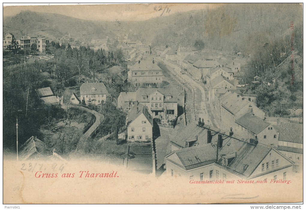ALLEMAGNE - Gruss Aus THARANDT - Gesammtansicht Mit Strasse Nach Freiberg (1899) - Tharandt