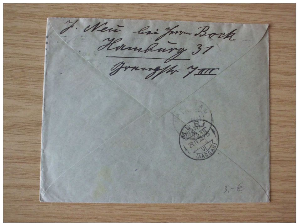 27.04.1922, AUSLANDS-BELEG Von HAMBURG Mit Nr. 202 (GEWERBESCHAU) Nach MURI (AARGAU), Schweiz - Storia Postale