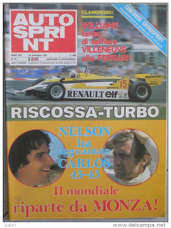 AUTOSPRINT - N.36 - 1981 - GP OLANDA F1 - RALLY 1000 LAGHI - Motores