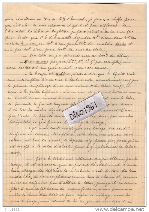 VP3585 - Tabac - Lettre + Note De Renseignements à L´inttention De Mr GREEN De LIVERPOOL - Documentos