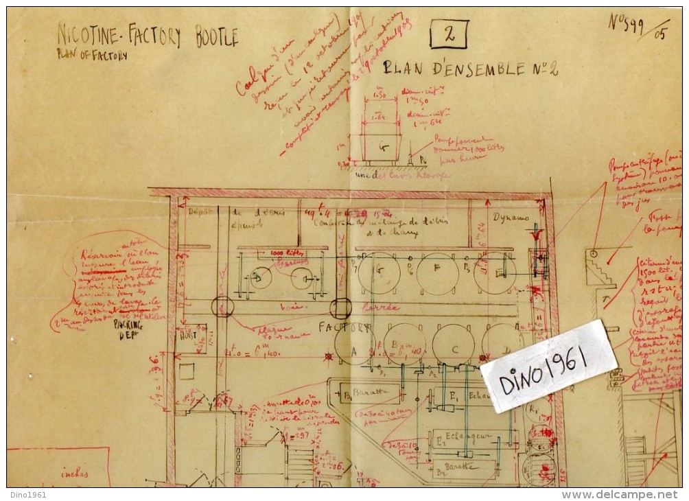 VP3590 - Tabac - Plan + Note De Renseignements à L'intention De Mr GREEN De LIVERPOOL - Mr SCHLOESING à PARIS - Documentos