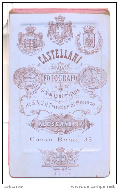 Foto Studio Castellani Alessandria Con Velina Protettiva Cm.10x6 - Antiche (ante 1900)