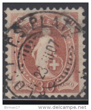 SUISSE 1905-06 1 TP Helvetia "debout" N° 95 Y&T Oblitéré - Oblitérés