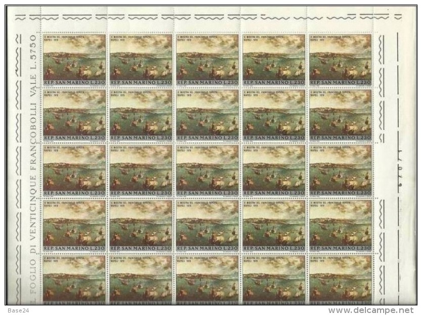 1970 San Marino Saint Marin NAPOLI  NAPLES 34 Serie: 33 MNH**+ 1 Usata (Foglio+Quartina+5) - Gebruikt