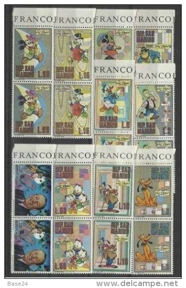 1970 San Marino Saint Marin WALT DISNEY 2 Serie Di 10v.in Coppia Con Bordo MNH** - Disney