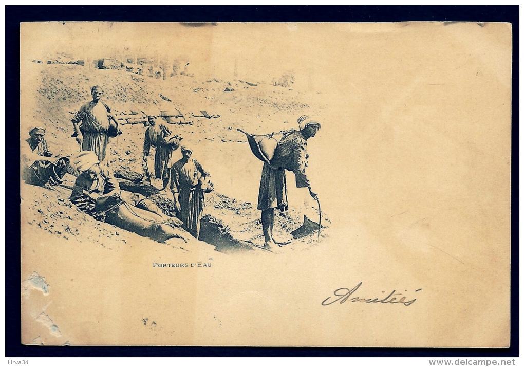 LOT 3 CPA PRECURSEURS- EGYPTE- LES PUISEURS ET VENDEURS D´EAU D´UNE SOURCE ET DU NIL EN 1900- 3 SCANS - Other & Unclassified