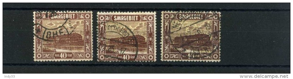 - SARRE 1920/35 . TIMBRES DE 1922/23 . TIMBRES OBLITERES . VARIANTES COULEURS . - Gebraucht