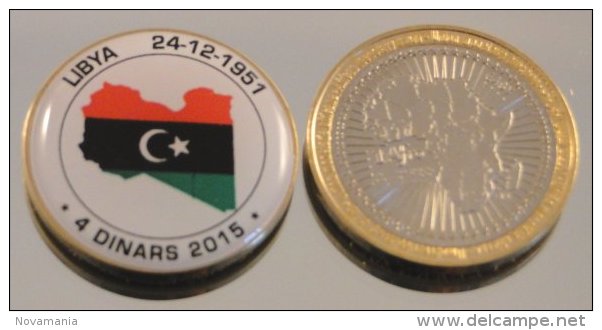 Libye 2015 Bimetal Couleurs Drapeau - Libye