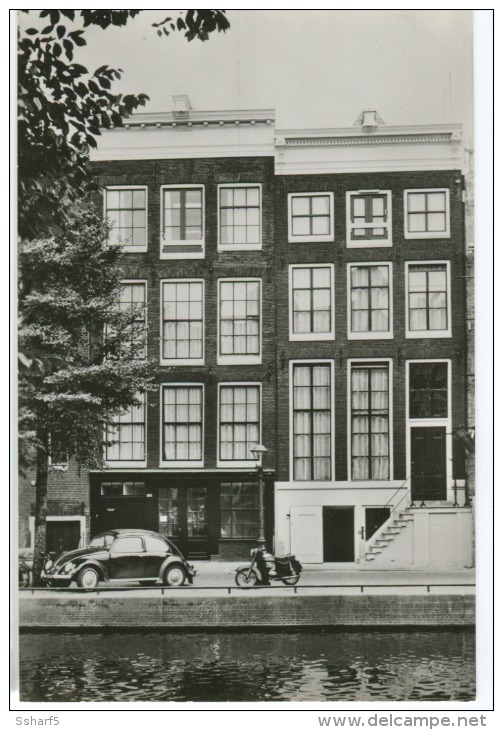 ANNE FRANKS's HOUSE Photocard With Beetle In Front Volkswagen C. 1950 - Amsterdam