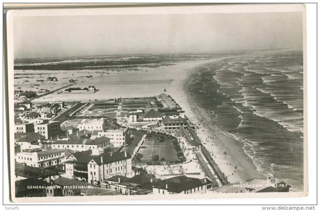 South Africa: Muizenburg General View With Beach Photo Card C. 1930 - Zuid-Afrika