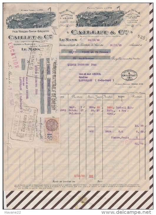 Facture / Courrier 1918 LEROUXEL PERIERS BOULANGERIE GRAINETERIE - 1900 – 1949