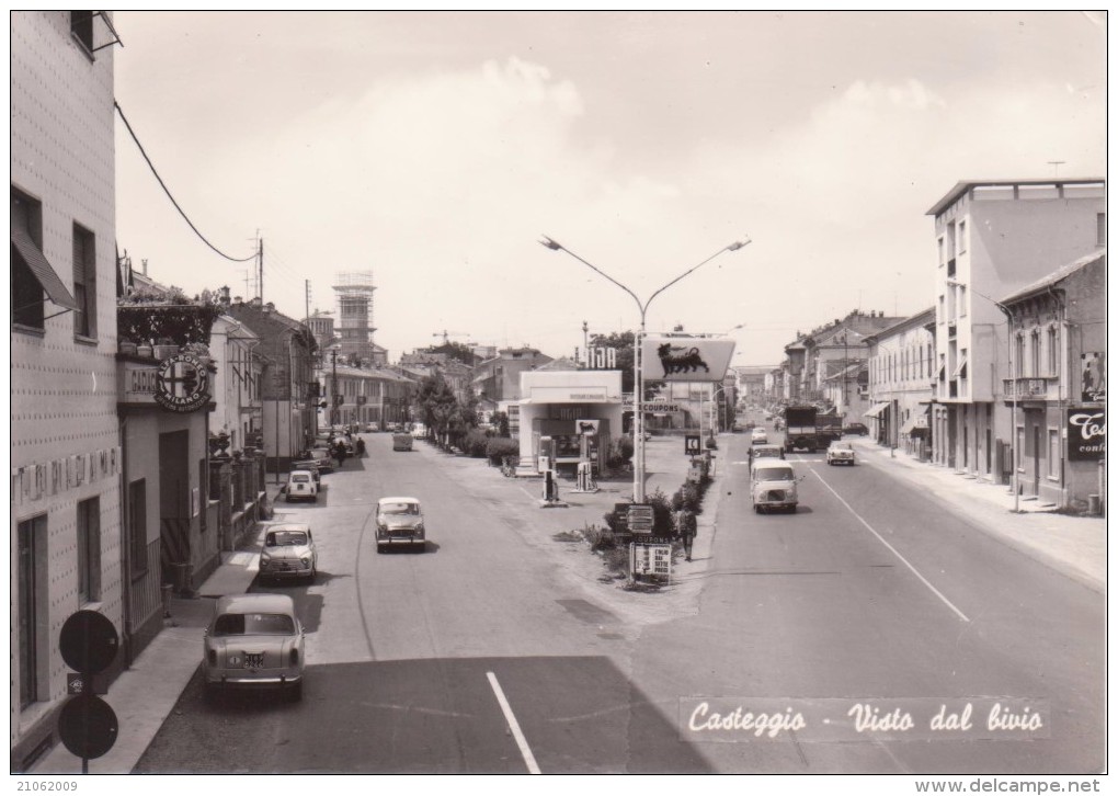 CASTEGGIO Animata - Insegna Rifornimento Carburanti AGIP - Auto D'epoca Car Voiture FIAT 600 - Autres & Non Classés