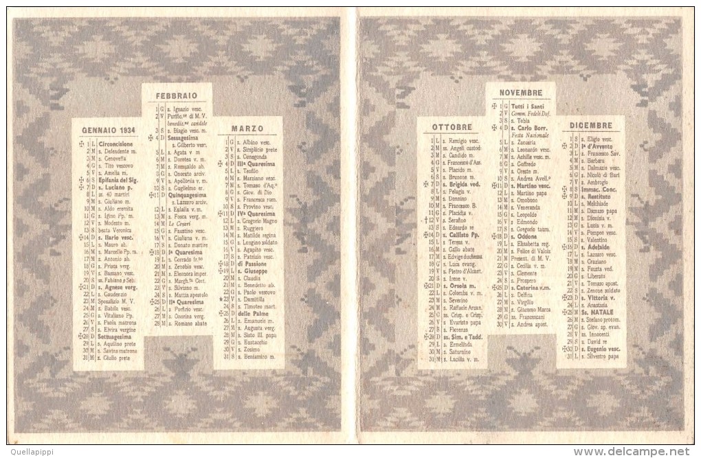 04050 "BERTELLI - CALENDARIO 1934" COSTUMI DELL'EUROPA ORIENTALE - ANTICA MANIFATTURA COLTELLERIE CAUDANO & C. -TORINO