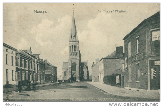 BELGIQUE MANAGE / La Place Et L'Eglise / - Manage