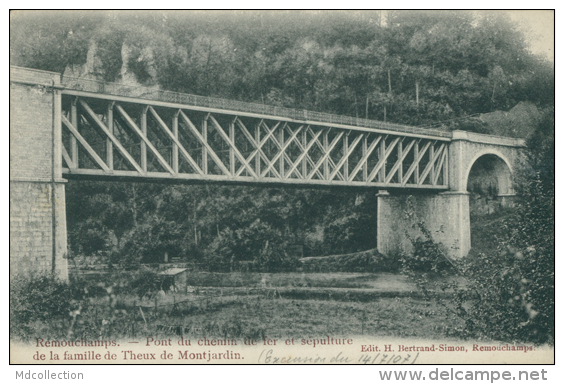 BELGIQUE REMOUCHAMPS / Pont Du Chemin De Fer Et Sépulture De La Famille De Theux De Montjardin / - Autres & Non Classés