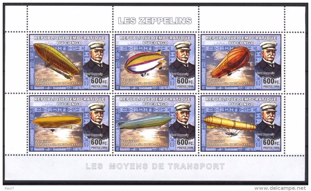 R. D. Du Congo 2006 - Zeppelins - BF 6 Val ** Neufs // Mnh - Ungebraucht