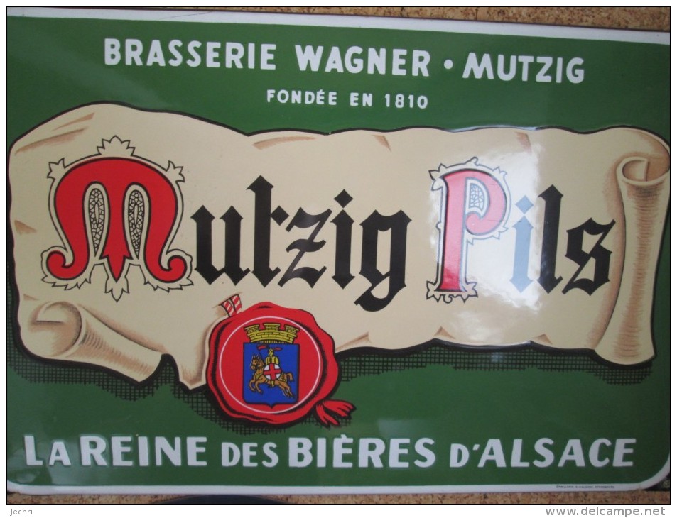 PLAQUE EMAILLEES  . BRASSERIE MUTZIG . ALSACE  . SUPERBE ETAT - Enseignes