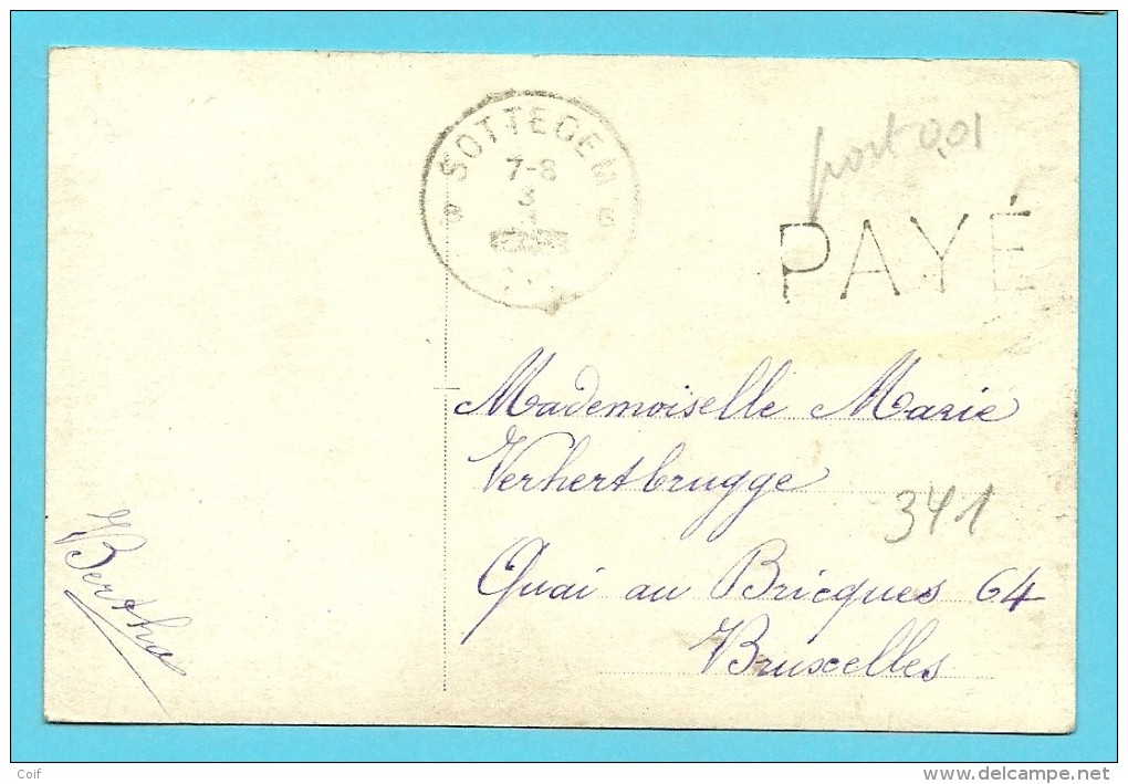 Kaart Met Cirkelstempel SOTTEGEM Met Stempel PAYE (noodstempel) - Fortune Cancels (1919)