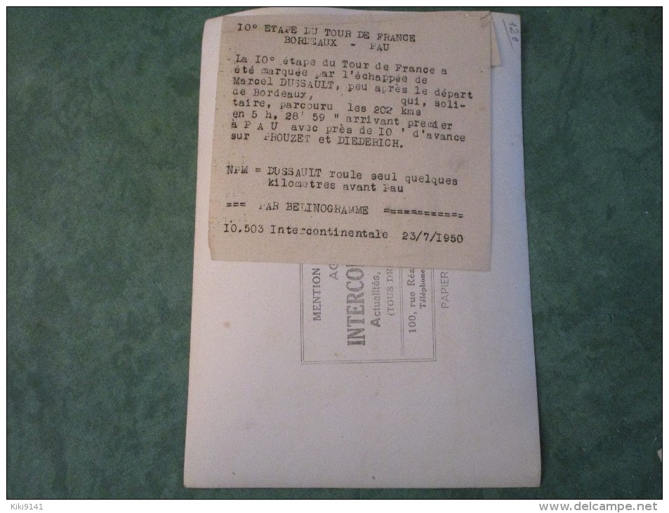 TOUR DE FRANCE 1950  -  DUSSAULT Vainqueur De La 10ème étape, Roule Seul Quelques Kilimètres Avant PAU - Cyclisme