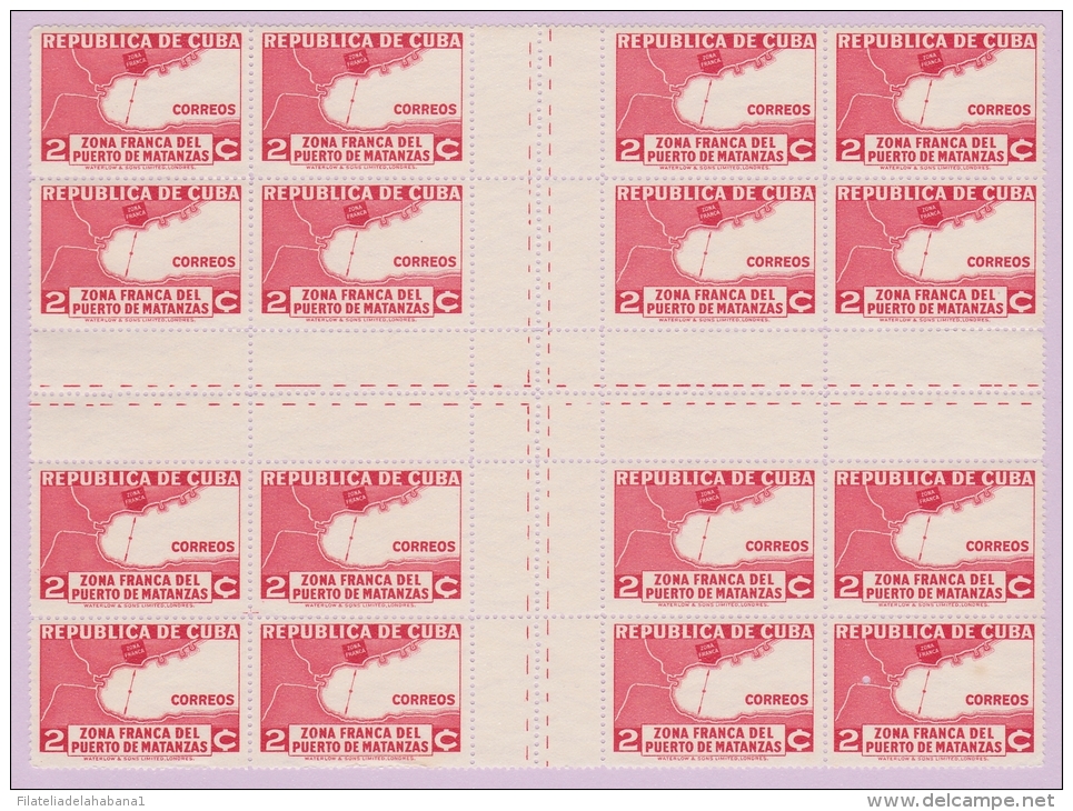 1936-195. (LG276) CUBA. REPUBLICA. 1936. Ed.279CH. 2c ZONA FRANCA CENTRO DE HOJA. CENTER OF SHEET. NO CUM BLOCK 16. - Neufs