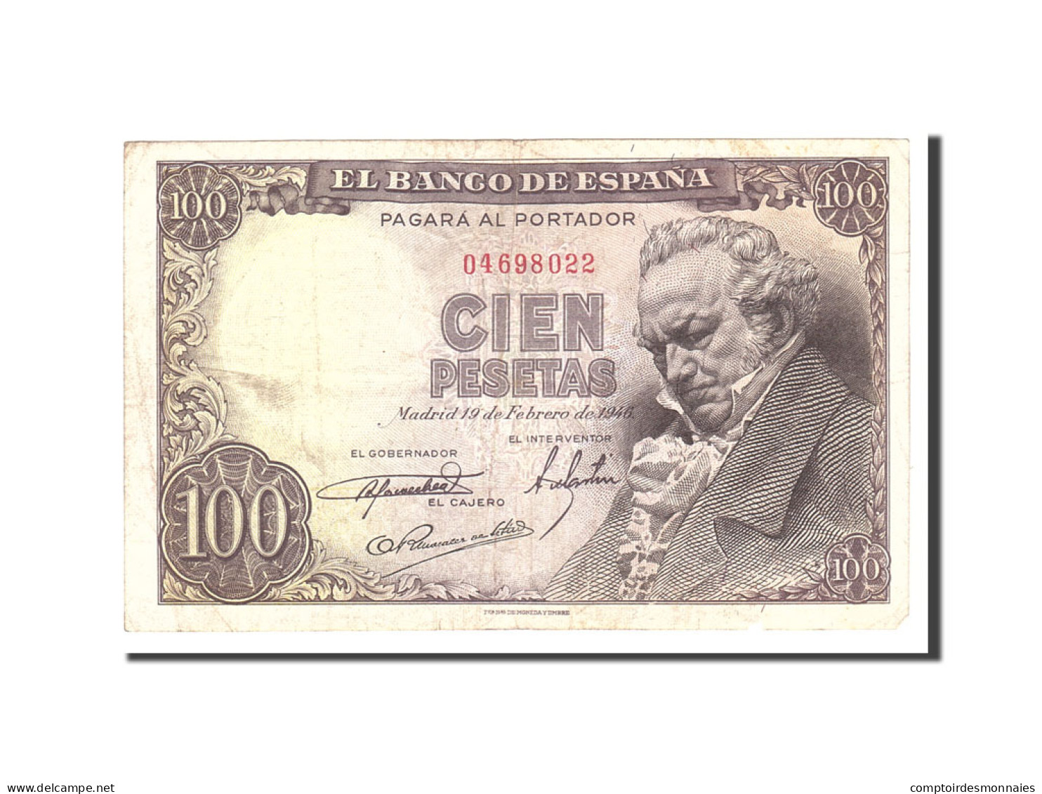 Billet, Espagne, 100 Pesetas, 1946, 1946-02-19, KM:131a, TB+ - 100 Peseten