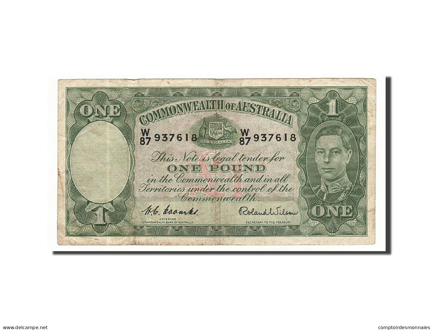 Billet, Australie, 1 Pound, 1938-1940, Undated (1952), KM:26d, TB+ - 1938-52