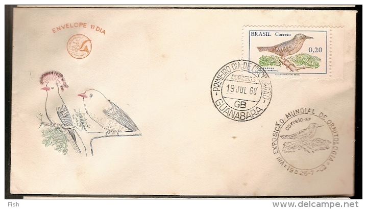 Brazil & FDC World Ornithological Exhibition, Uiapuru, Guanabara 1968 (860) - FDC