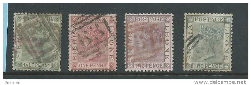 Sierra Leone 1883 QV Part Set Of 4 Values To 2d Magenta FU - Sierra Leone (...-1960)
