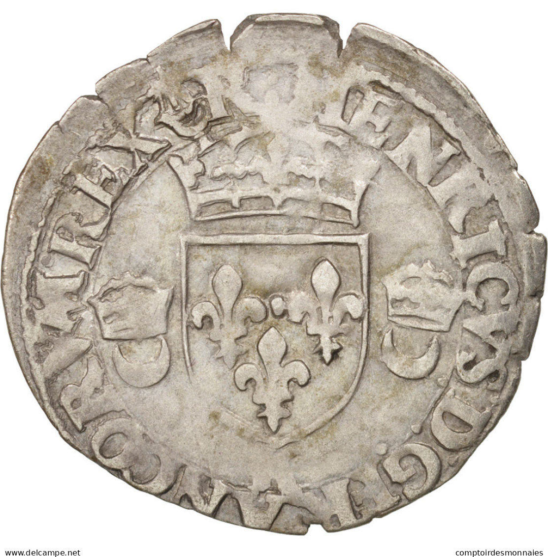 Monnaie, France, Douzain Aux Croissants, 1550, Bordeaux, TB+, Billon - 1547-1559 Heinrich II.
