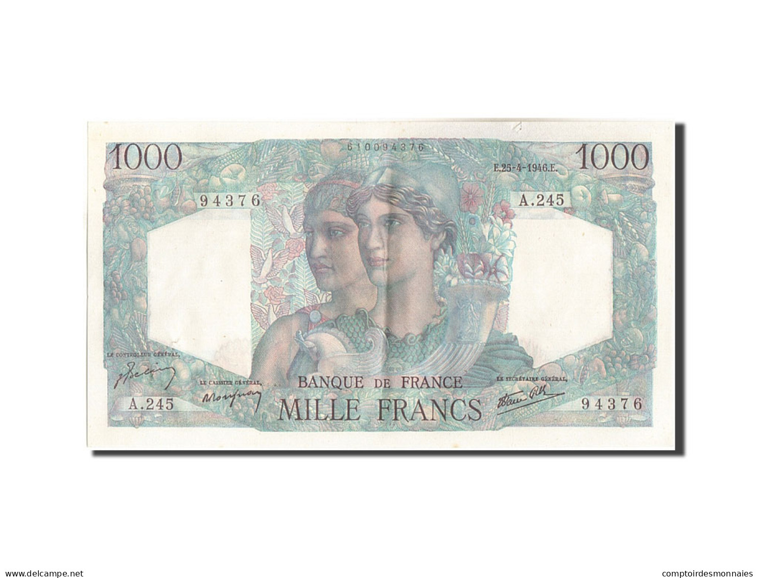 Billet, France, 1000 Francs, 1 000 F 1945-1950 ''Minerve Et Hercule'', 1946 - 1 000 F 1945-1950 ''Minerve Et Hercule''