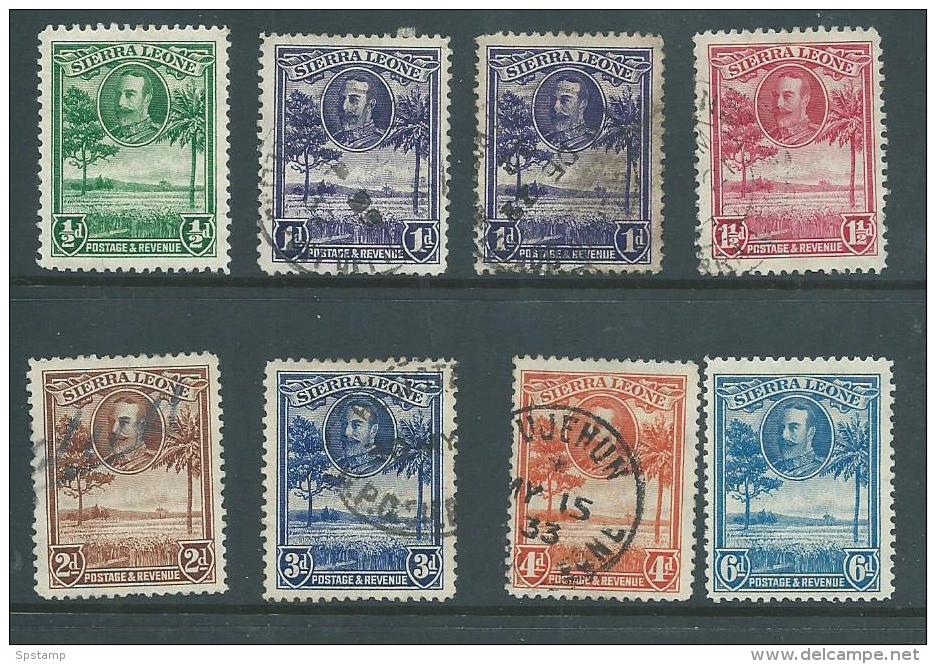 Sierra Leone 1932 KGV Selection Of 8 Values To 6d Mint & Used - Sierra Leone (...-1960)