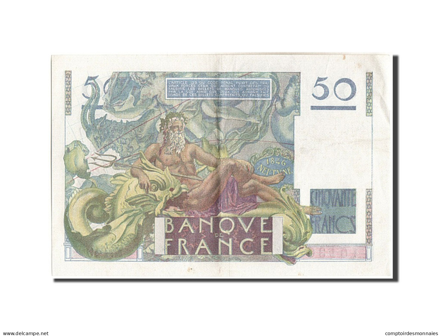 Billet, France, 50 Francs, 50 F 1946-1951 ''Le Verrier'', 1950, 1950-03-02 - 50 F 1946-1951 ''Le Verrier''