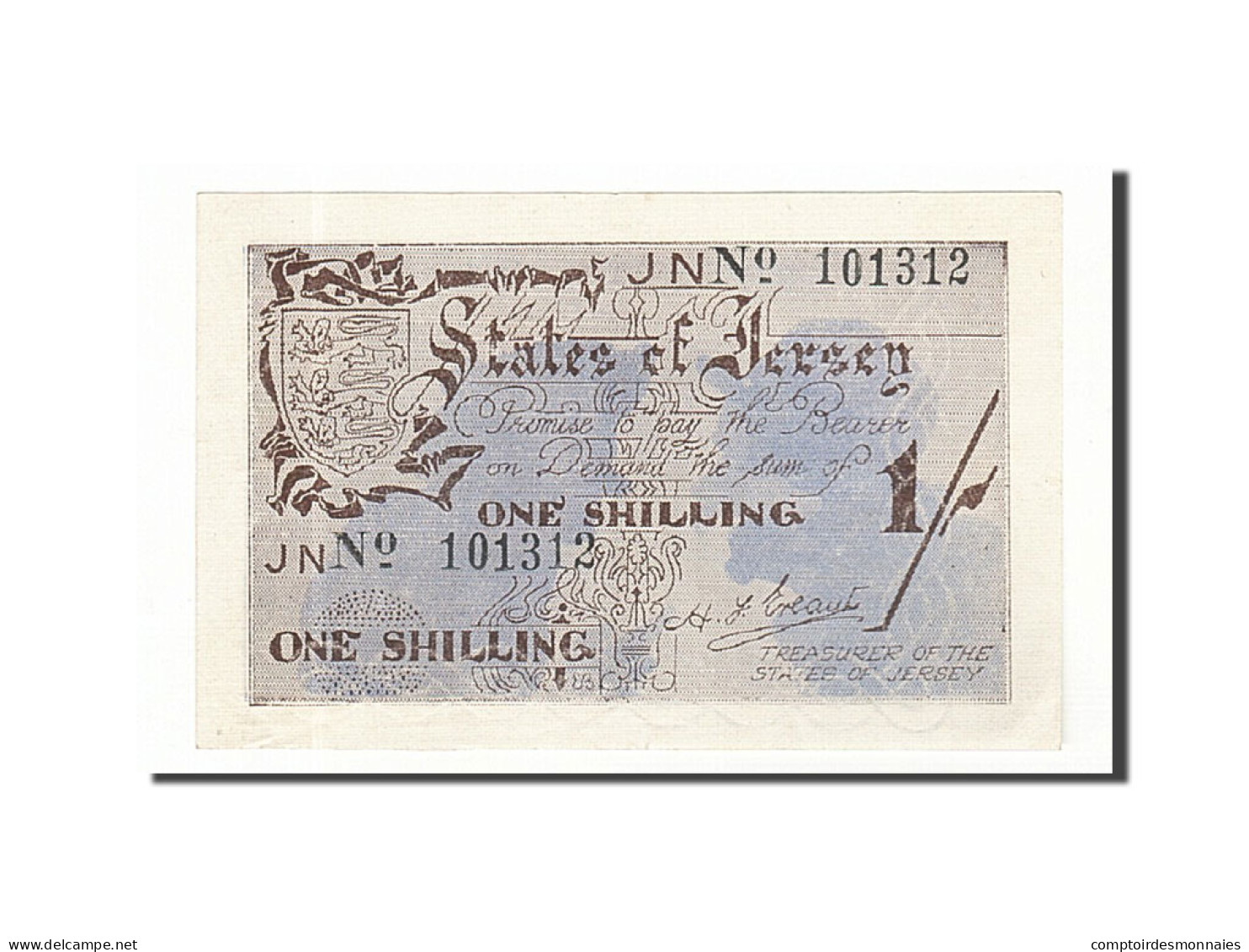 Billet, Jersey, 1 Shilling, 1941, Undated (1941-1942), KM:2a, SPL - Jersey