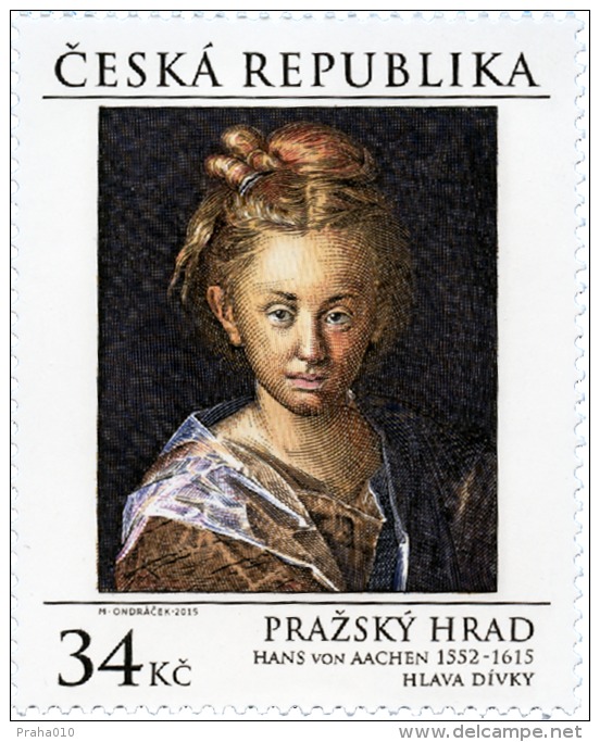 Czech Rep. / Stamps (2015) 0850: Prague Castle - Hans Von Aachen (1552-1615) "Head Of A Woman" - Neufs